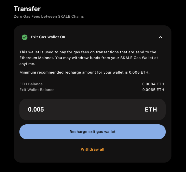 Gas wallet